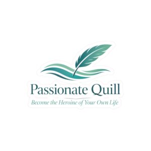 Passionate Quill Vinyl Sticker — Script Logo Kiss-Cut Laptop Decal